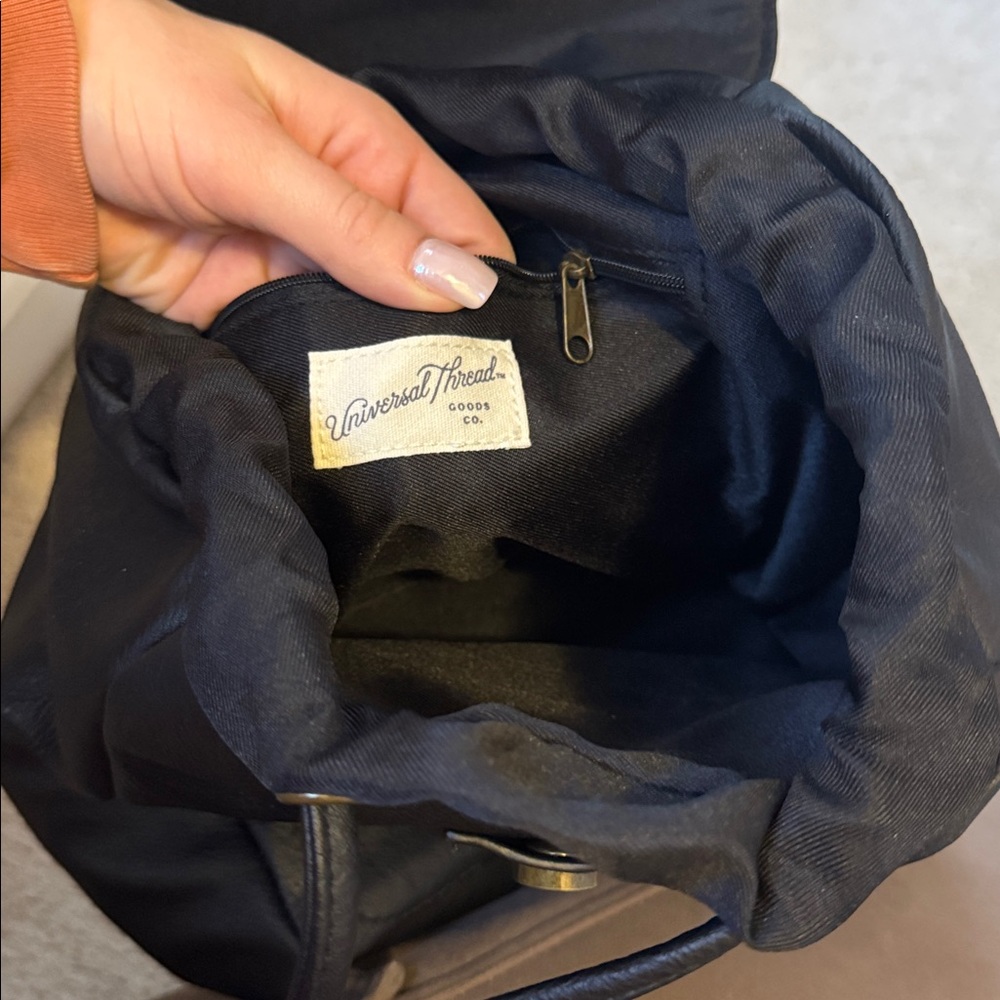 Nwot Universal Thread Black Leather Backpack - image 3